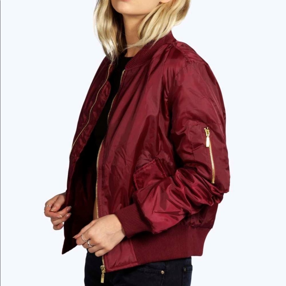 Red bomber jacket
